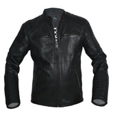 Pelle Pelle Men's Black Piped Sleeve Motorcycle Jacket
